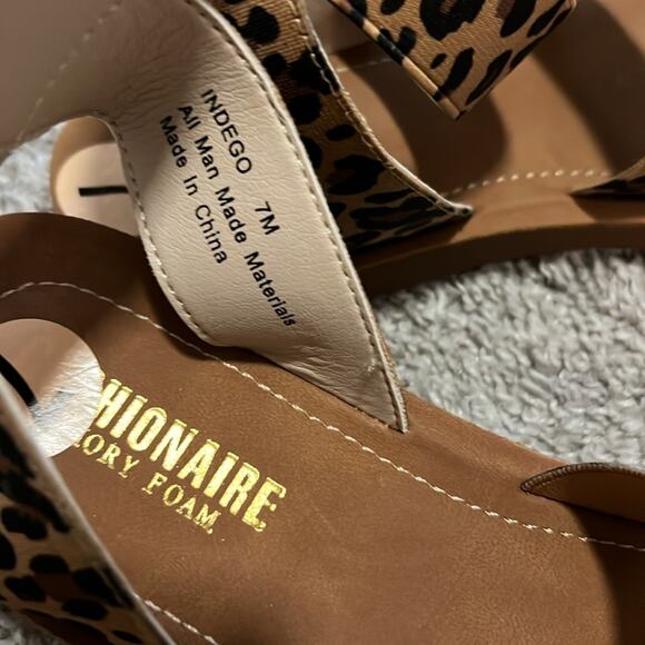 NEW Cheetah Print Sandals CUSHIONAIRE Women Indego Stretch Size‎ 7 Animal Print - Picture 9 of 16